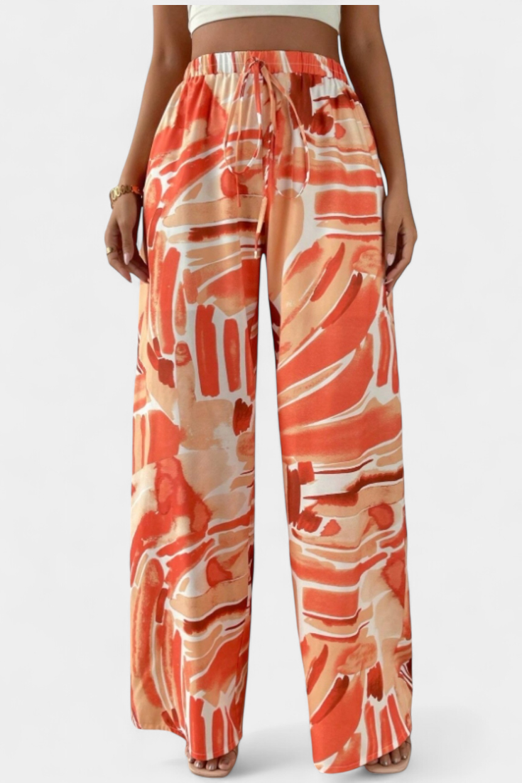 Daniela™ | Pantalones de Pierna Ancha con Estampado Abstracto