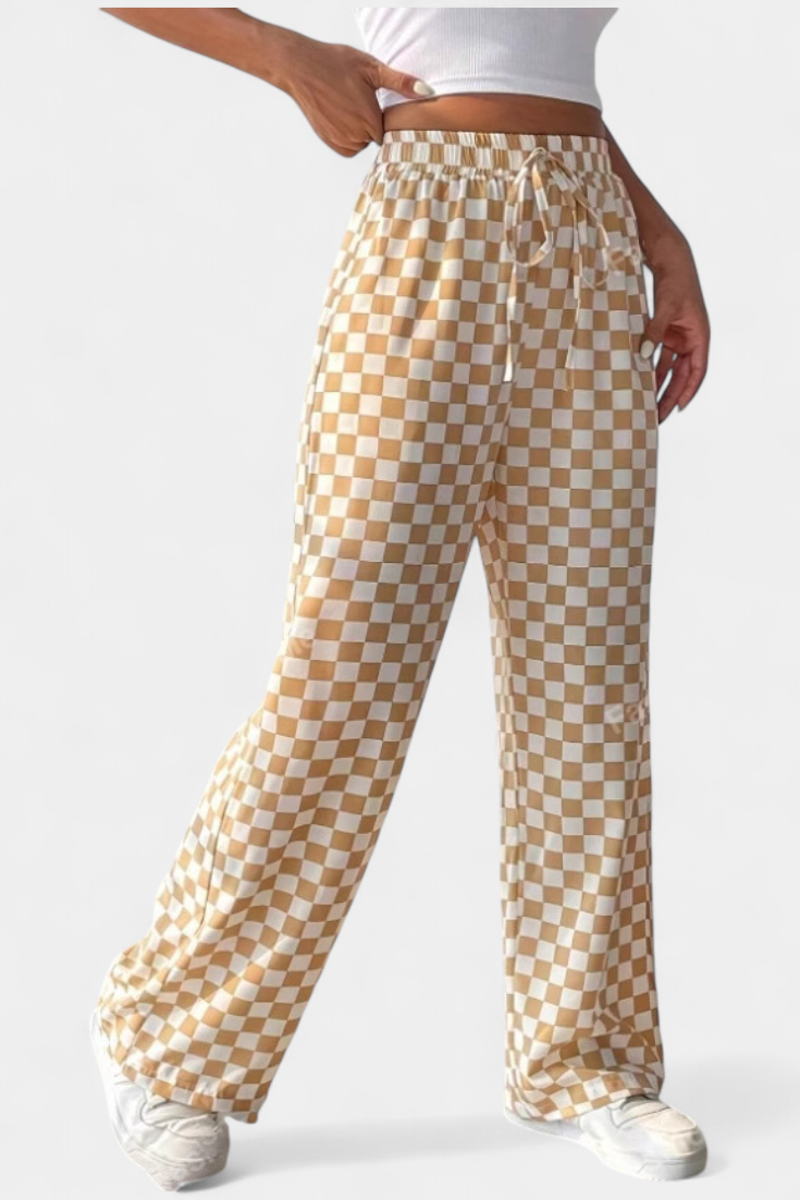 Teresa™ | Pantalones de Pierna Ancha con Estampado a Cuadros