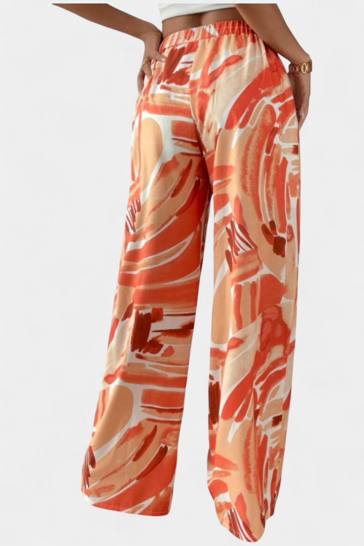 Daniela™ | Pantalones de Pierna Ancha con Estampado Abstracto