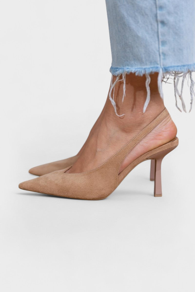 Luciana™| Zapatos slingback nude elegantes