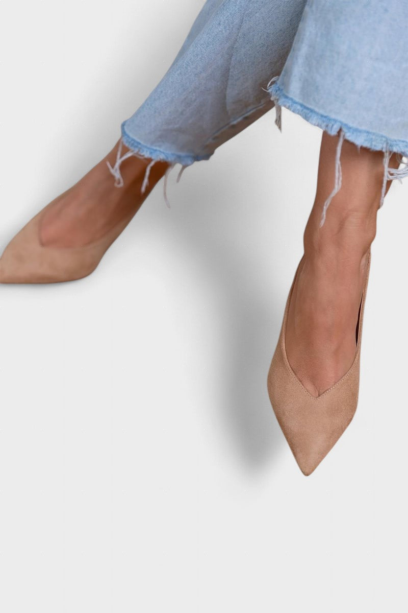 Luciana™| Zapatos slingback nude elegantes