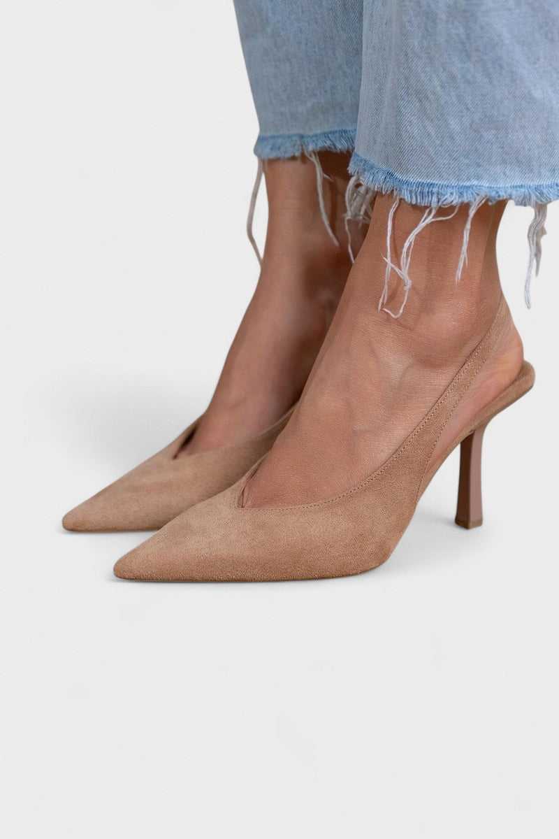 Luciana™| Zapatos slingback nude elegantes