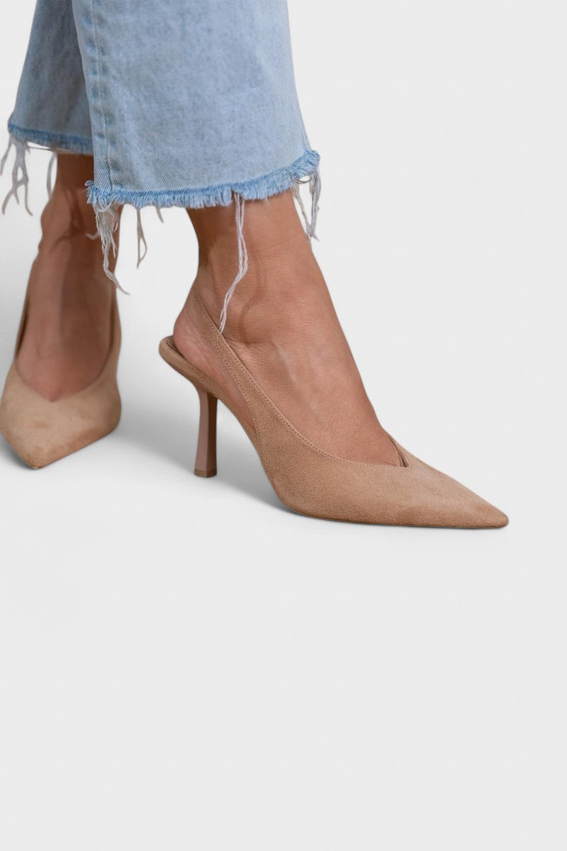 Luciana™| Zapatos slingback nude elegantes